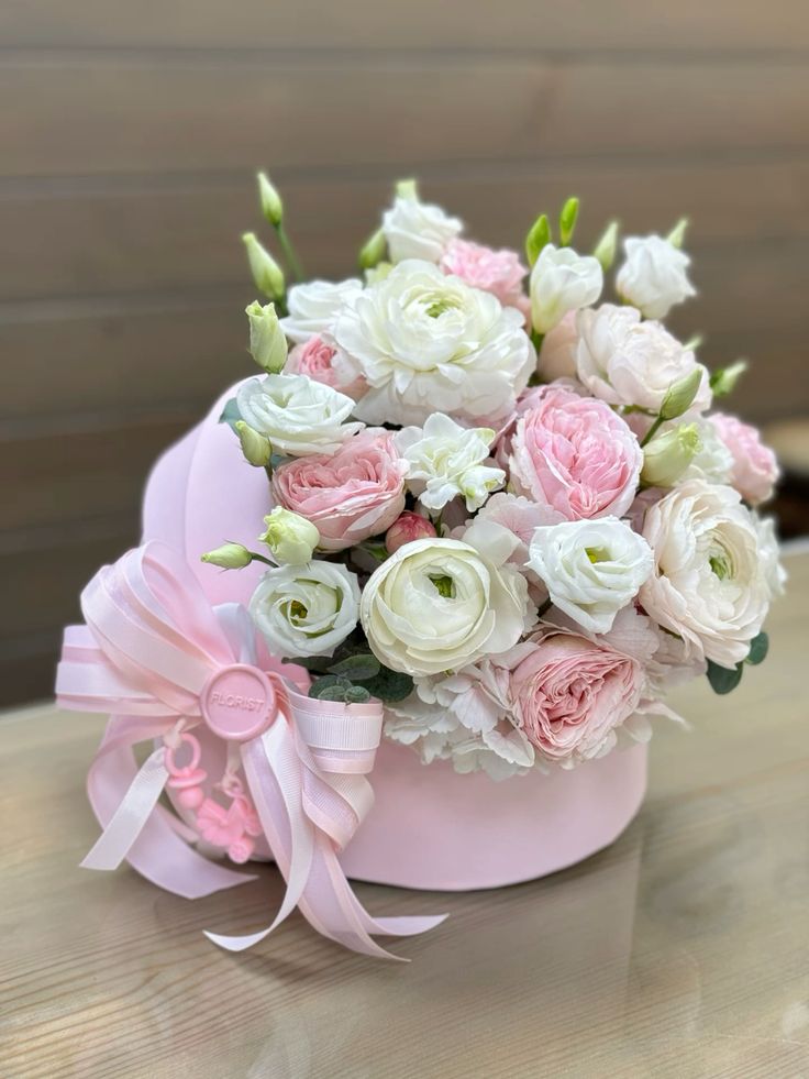 Sweet Pink Baby Girl Flower Box - FlowerStop LA