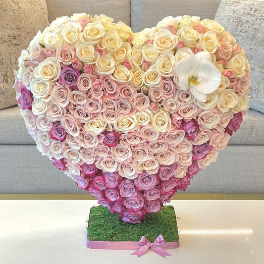 Luxury Floral Heart Arrangement - FlowerStop LA