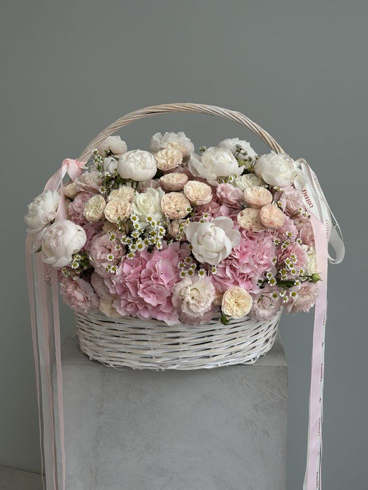 Pastel Elegance Flower Basket - FlowerStop LA