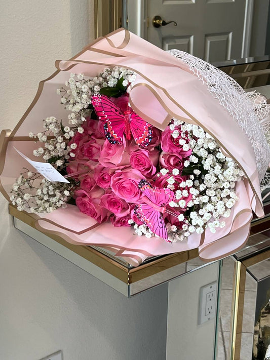 Pink Butterfly Dreams Bouquet - FlowerStop LA
