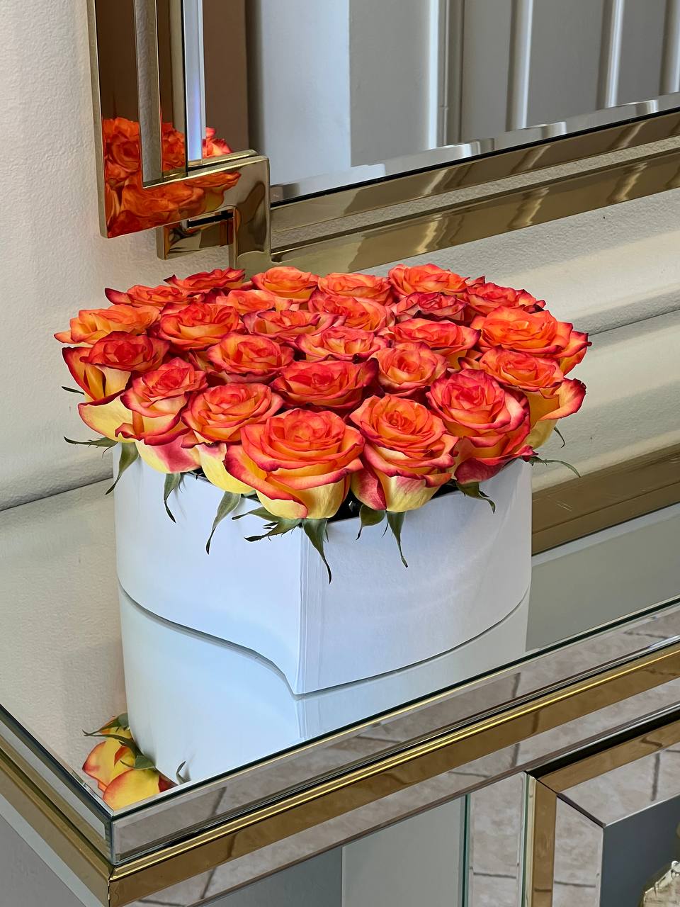Sunset Glow Heart Rose Box - FlowerStop LA