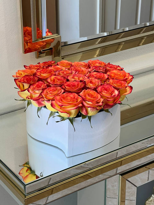 Sunset Glow Heart Rose Box - FlowerStop LA