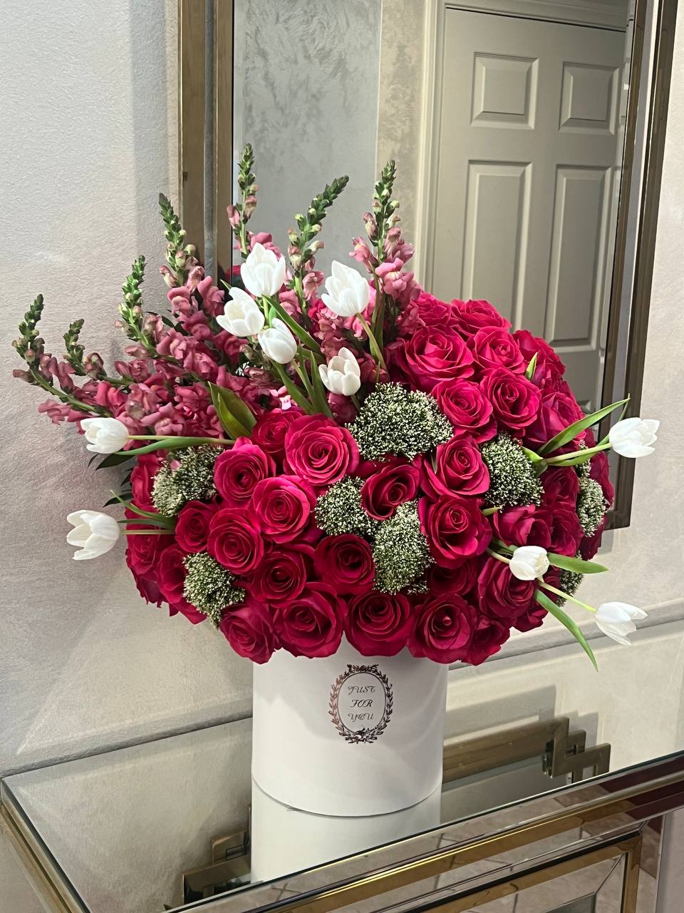 Hot Pink Rose Box - FlowerStop LA