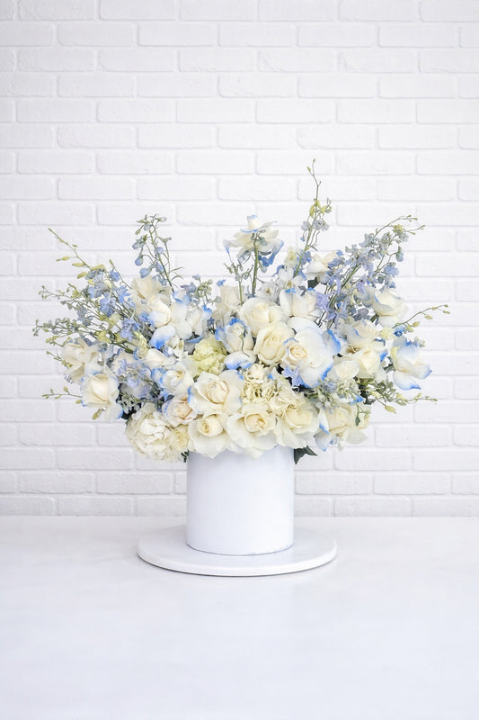 Blue Whisper Elegance Vase Arrangement - FlowerStop LA