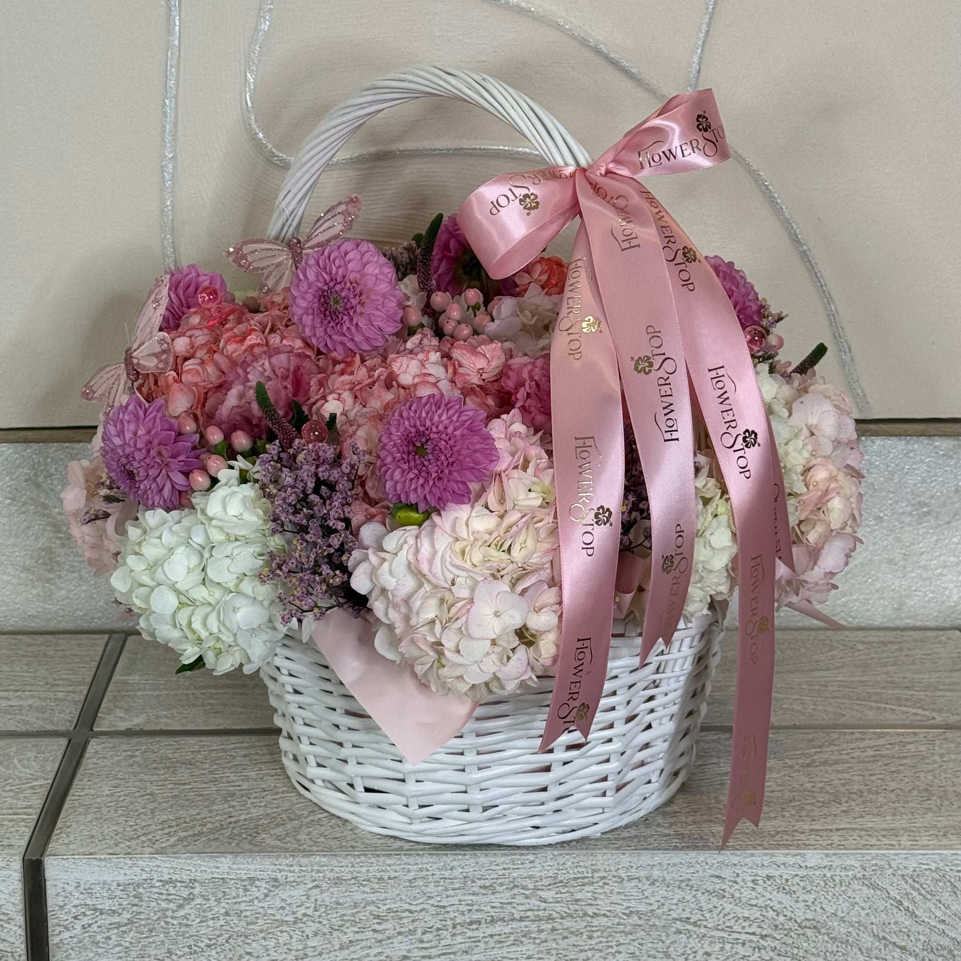 Blush Bloom Garden Basket - FlowerStop LA