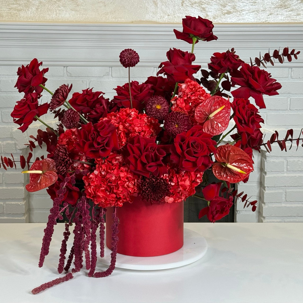 Crimson Luxe Rose Box Arrangement - FlowerStop LA