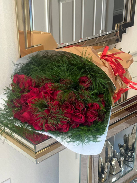 Emerald Passion Rose Bouquet - FlowerStop LA