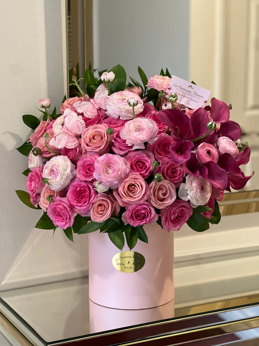 Blushing Butterfly Rose Box - FlowerStop LA