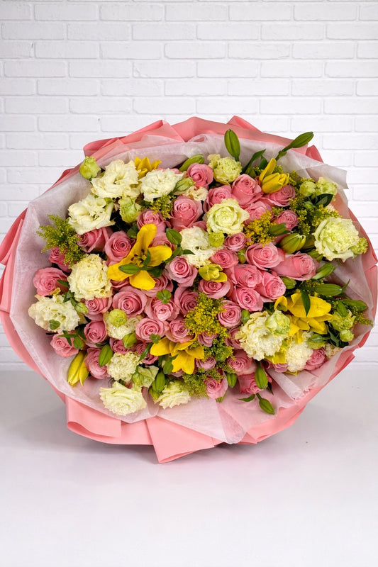  Golden Blush Garden Bouquet - FlowerStop LA