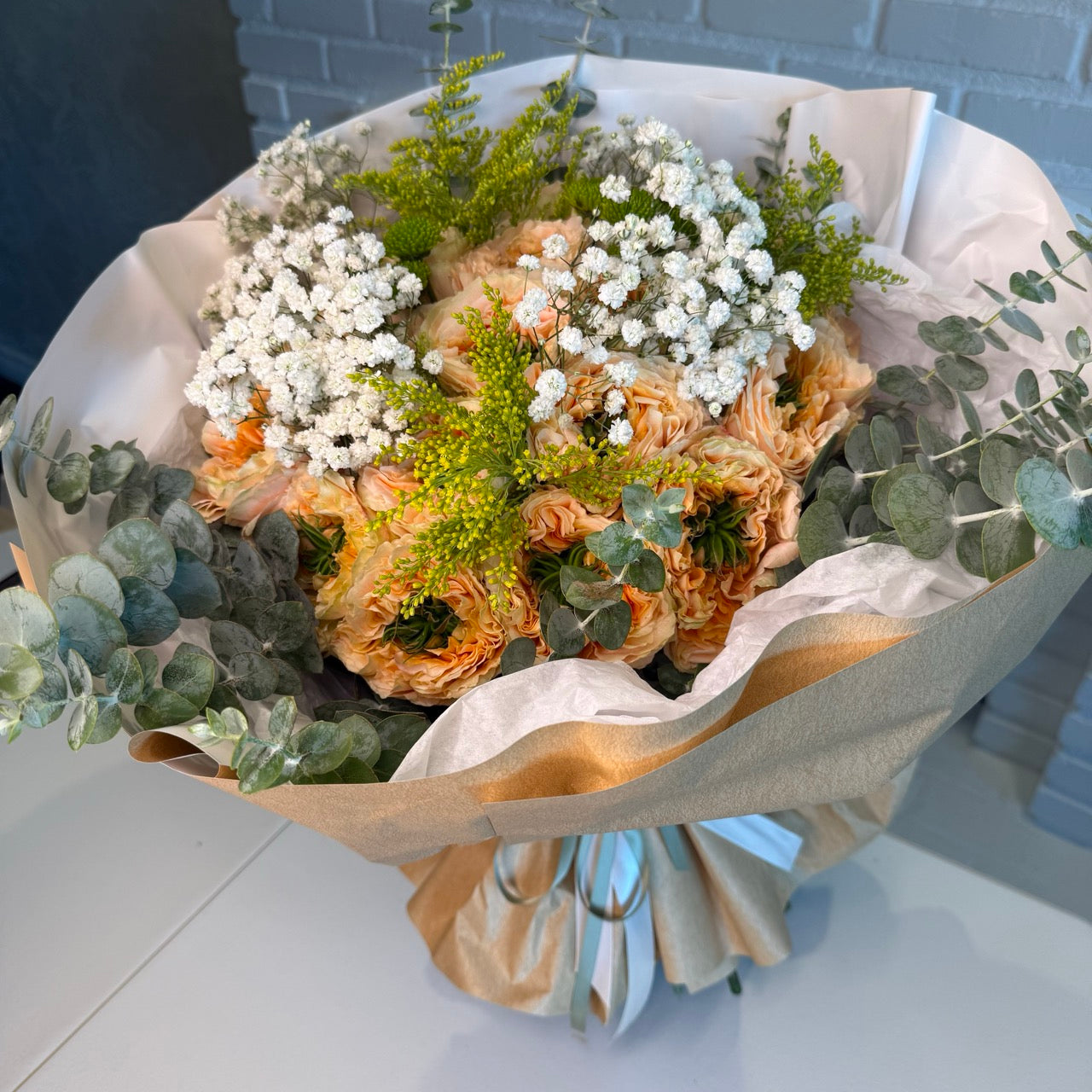 Rustic Peach Garden Bouquet - FlowerStop LA