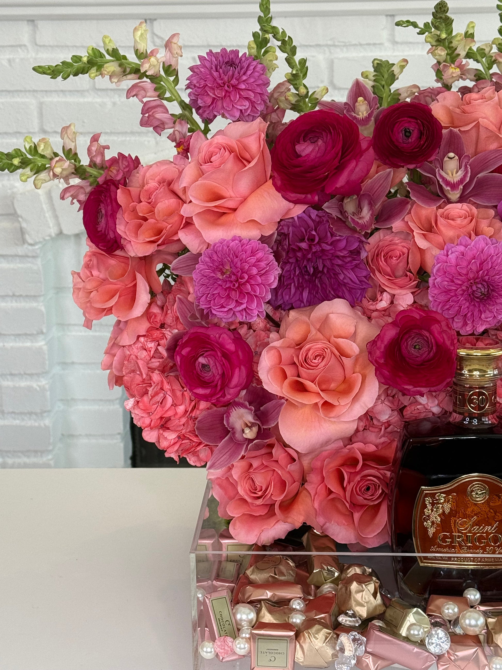 Liquor and Chocolate Bridal Tray - FlowerStop LA