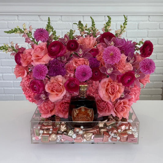 Liquor and Chocolate Bridal Tray - FlowerStop LA