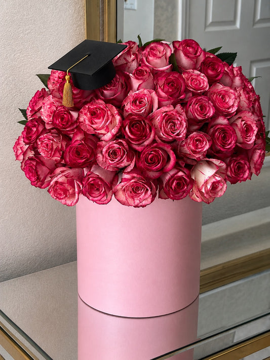 Pink Graduation Rose Box - FlowerStop LA
