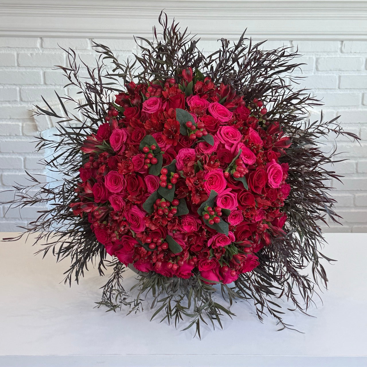 Ruby Ember Rose Bouquet - FlowerStop LA